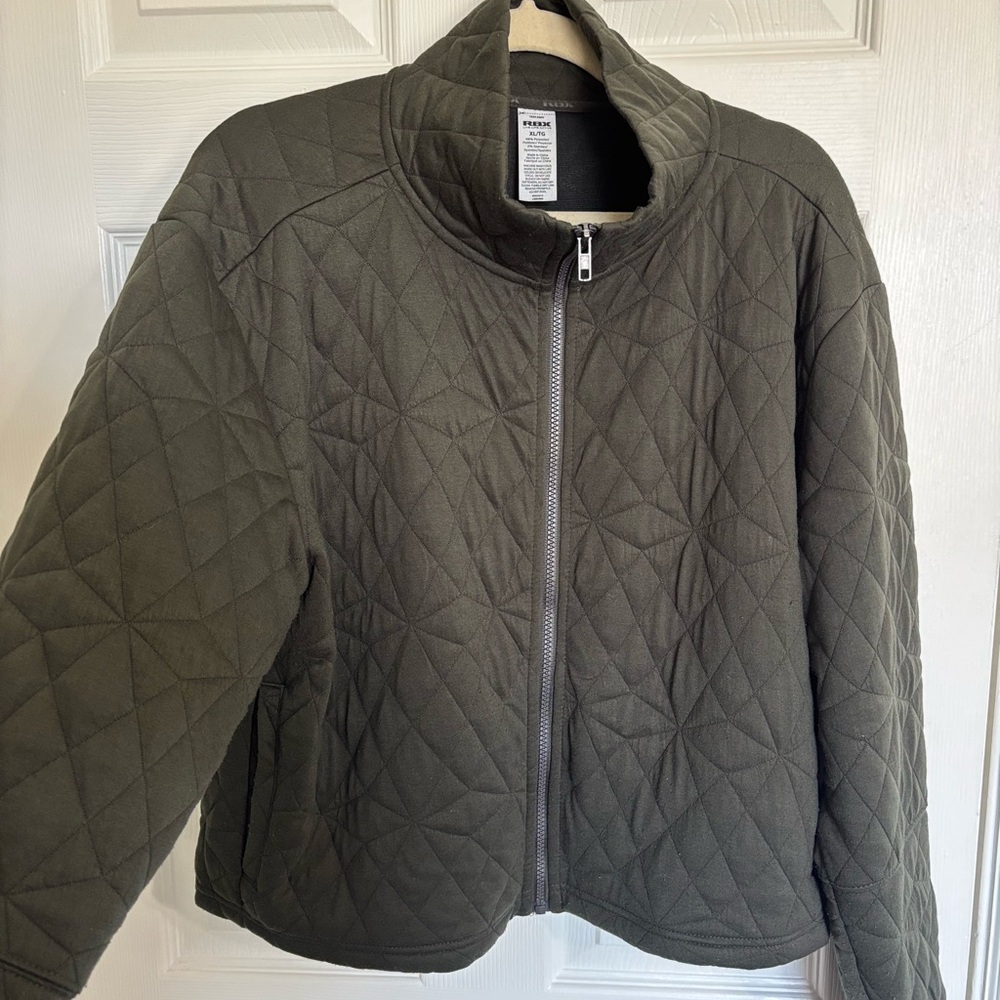 Prana Quilted Dark Green Puffer Jacket